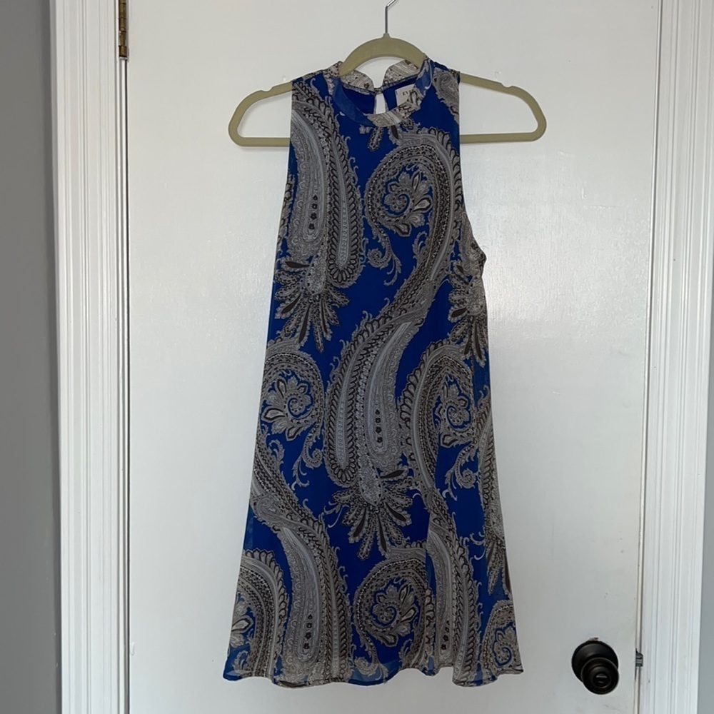 Everly dress- blue high neck - size small